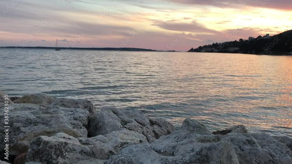 winter sunset on the Mediterranean sea shore winter sunset on the Mediterranean sea shore