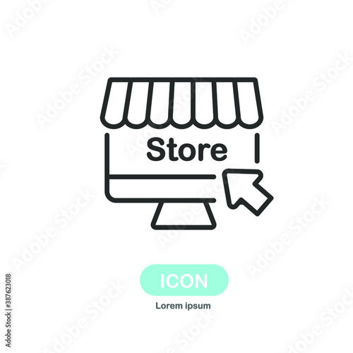 Online store, web store icon vector isolated on white background.