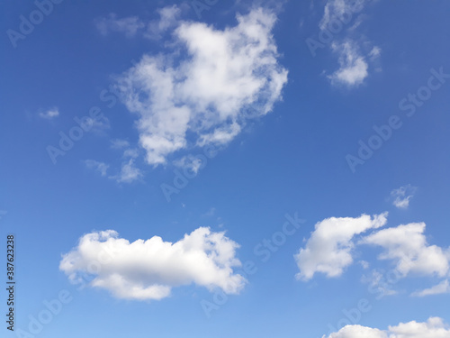 White clouds on a blue sky. Background.