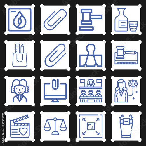 16 pack of instance  lineal web icons set