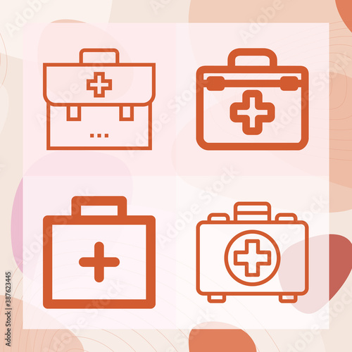 Simple set of basic related lineal icons