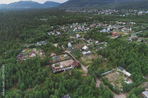 Wallpaper Mural Aerial Townscape of Suburban Village Sosnoviy Bor located in Northwestern Russia on the Kola Peninsula near the town Kandalaksha Torontodigital.ca