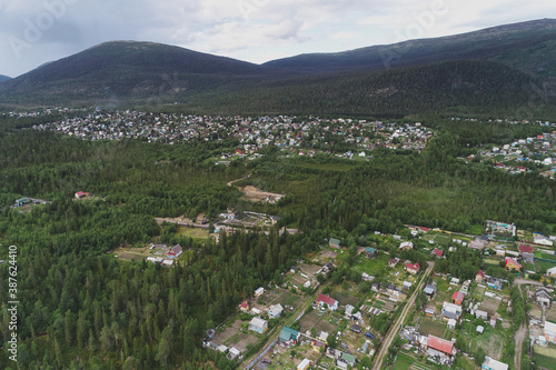 Wallpaper Mural Aerial Townscape of Suburban Village Sosnoviy Bor located in Northwestern Russia on the Kola Peninsula near the town Kandalaksha Torontodigital.ca