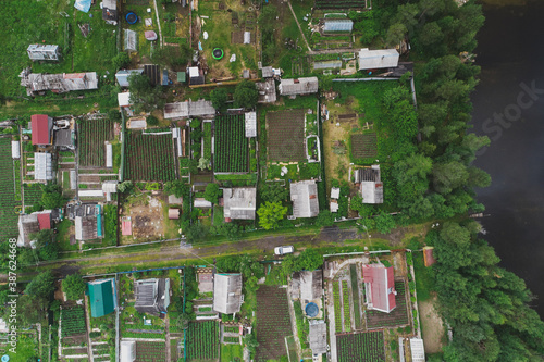 Wallpaper Mural Aerial Townscape of Suburban Village Sosnoviy Bor located in Northwestern Russia on the Kola Peninsula near the town Kandalaksha Torontodigital.ca