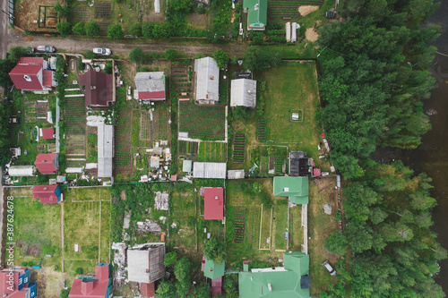 Wallpaper Mural Aerial Townscape of Suburban Village Sosnoviy Bor located in Northwestern Russia on the Kola Peninsula near the town Kandalaksha Torontodigital.ca