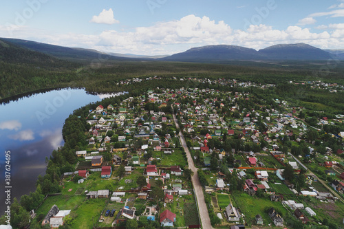 Wallpaper Mural Aerial Townscape of Suburban Village Sosnoviy Bor located in Northwestern Russia on the Kola Peninsula near the town Kandalaksha Torontodigital.ca