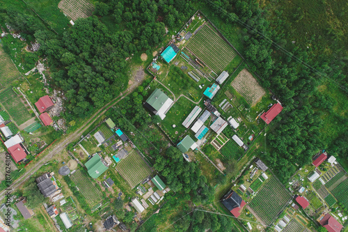 Wallpaper Mural Aerial Townscape of Suburban Village Sosnoviy Bor located in Northwestern Russia on the Kola Peninsula near the town Kandalaksha Torontodigital.ca
