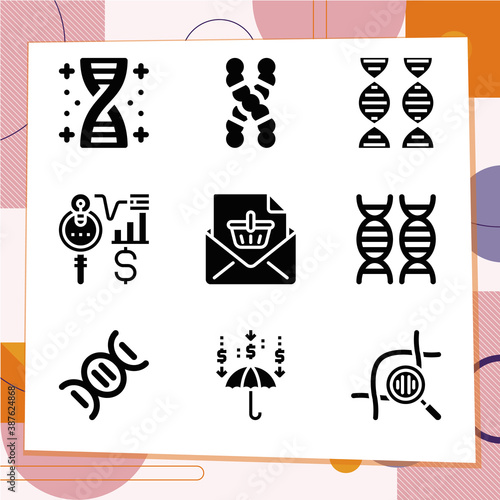 Simple set of 9 icons related to speculation
