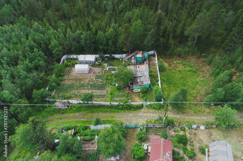 Wallpaper Mural Aerial Townscape of Suburban Village Sosnoviy Bor located in Northwestern Russia on the Kola Peninsula near the town Kandalaksha Torontodigital.ca