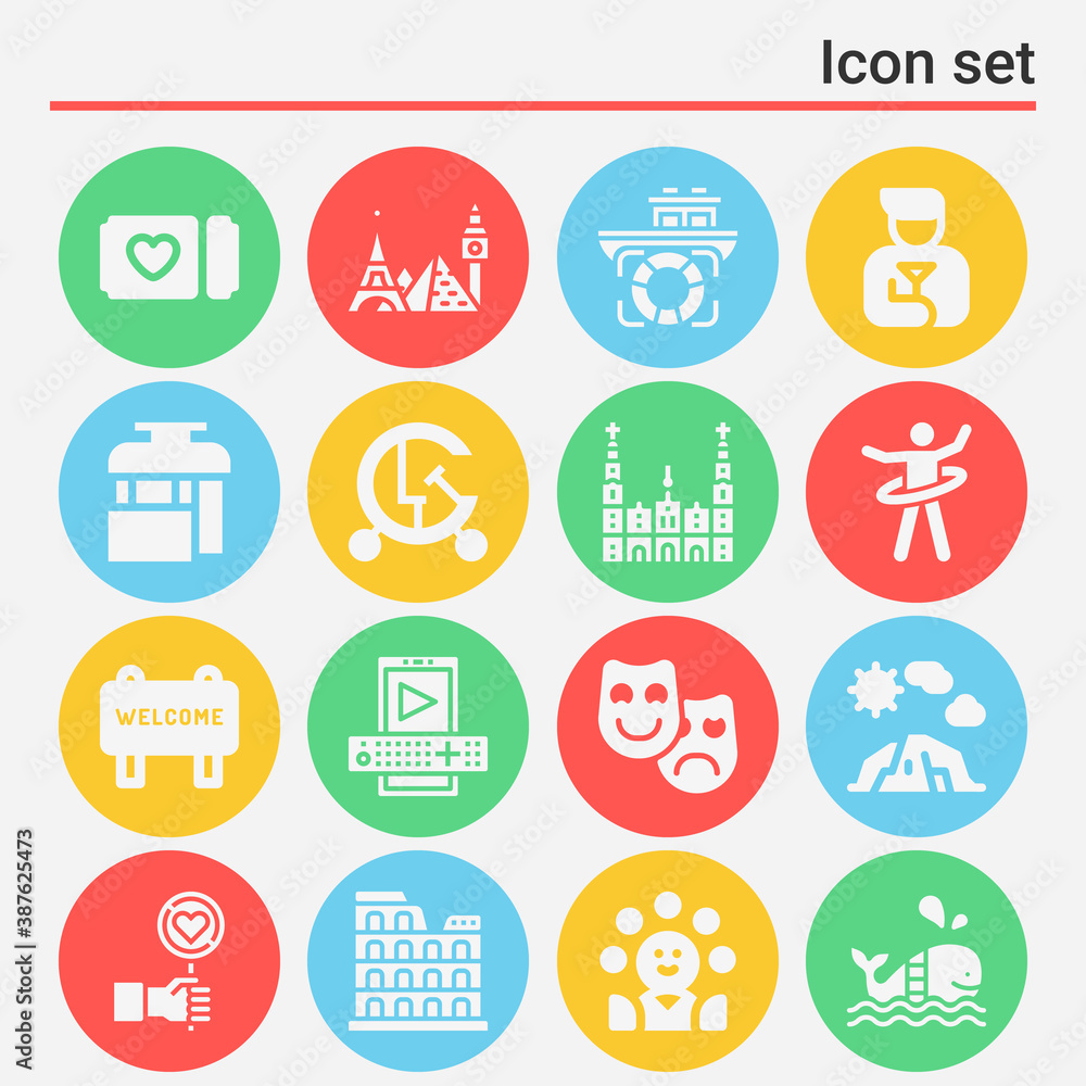 16 pack of hospitality filled web icons set 16 pack of hospitality filled web icons set