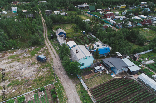 Wallpaper Mural Aerial Townscape of Suburban Village Sosnoviy Bor located in Northwestern Russia on the Kola Peninsula near the town Kandalaksha Torontodigital.ca