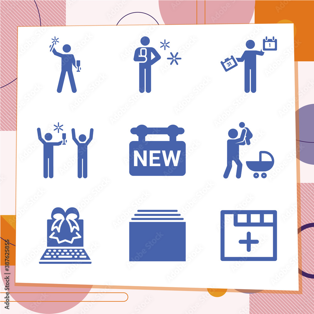 Simple set of 9 icons related to revolutionary Simple set of 9 icons related to revolutionary