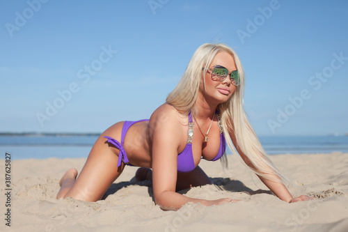 woman in bikini on the beach