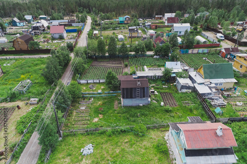 Wallpaper Mural Aerial Townscape of Suburban Village Cheremushki located in Northwestern Russia on the Kola Peninsula near the town Kandalaksha Torontodigital.ca