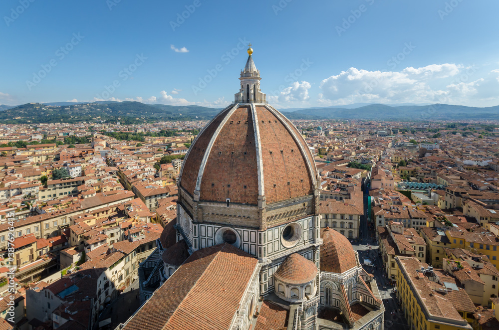 Florence Duomo. Basilica di Santa Maria del Fiore (Basilica of Saint Mary of the Flower) in Florence, Italy. Florence Duomo is one of main landmarks in Florence.