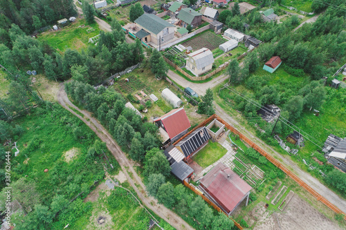 Wallpaper Mural Aerial Townscape of Suburban Village Cheremushki located in Northwestern Russia on the Kola Peninsula near the town Kandalaksha Torontodigital.ca