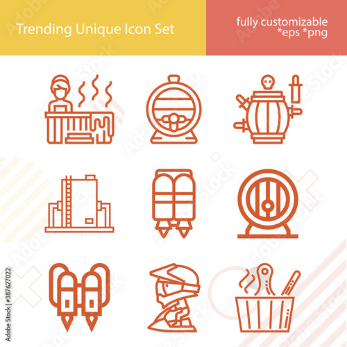 Simple set of lag related lineal icons.