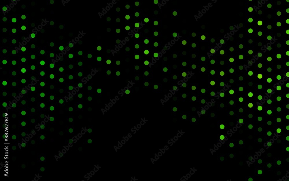 Dark Green vector layout with circle shapes.