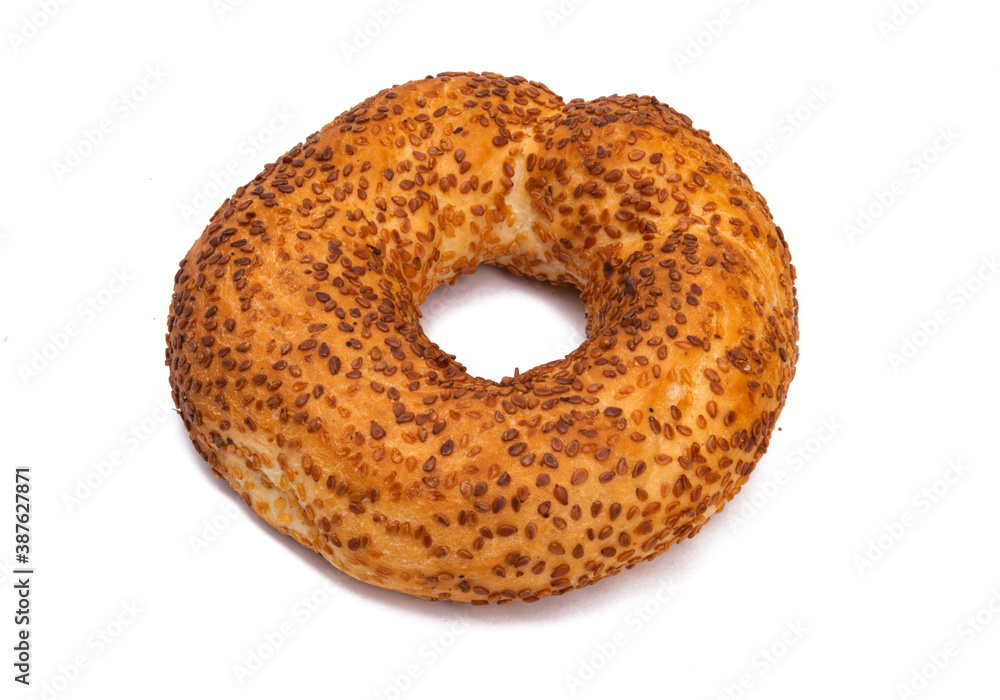 turkish bagel with sesame seeds isolated turkish bagel with sesame seeds isolated