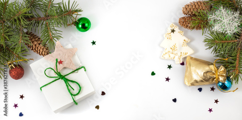 Isolated image of a Christmas card. Beautiful Christmas image close up