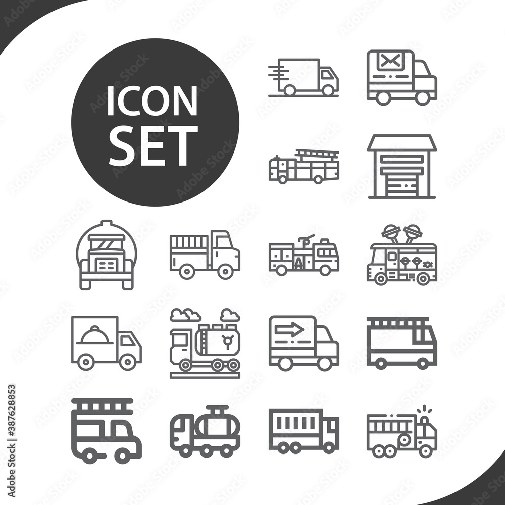 Simple set of international transport related lineal icons.
