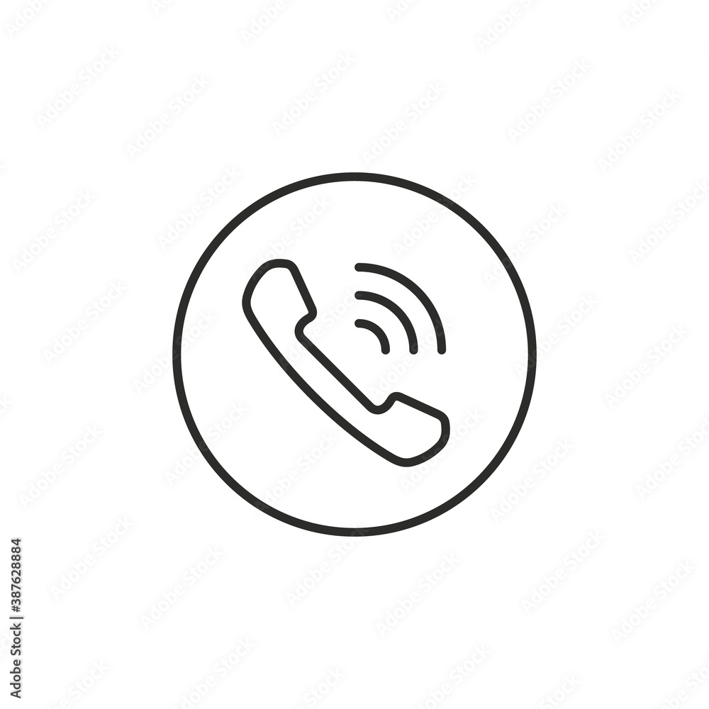 Telephone receiver button icon, Vector Handset phone call symbol isolated on white background Telephone receiver button icon, Vector Handset phone call symbol isolated on white background