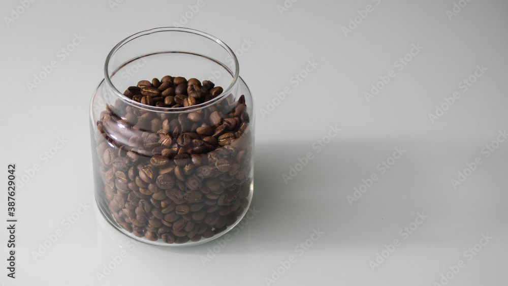 Coffee beans in a glass Coffee beans in a glass