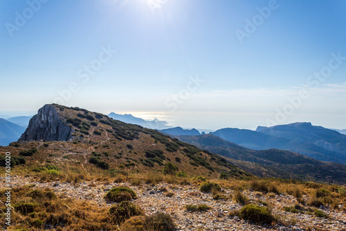 View of the Alicante coast from the top of the Aitana mountain.