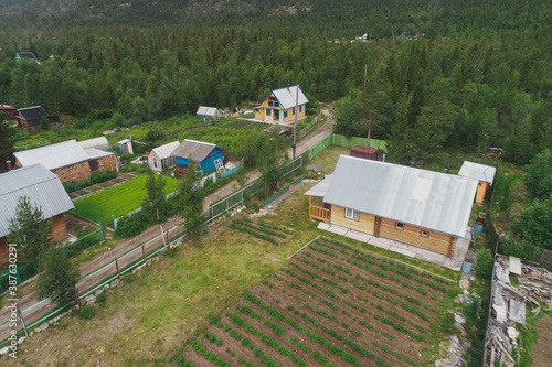 Wallpaper Mural Aerial Townscape of Suburban Village Sosnoviy Bor located in Russia near the town Kandalaksha Torontodigital.ca