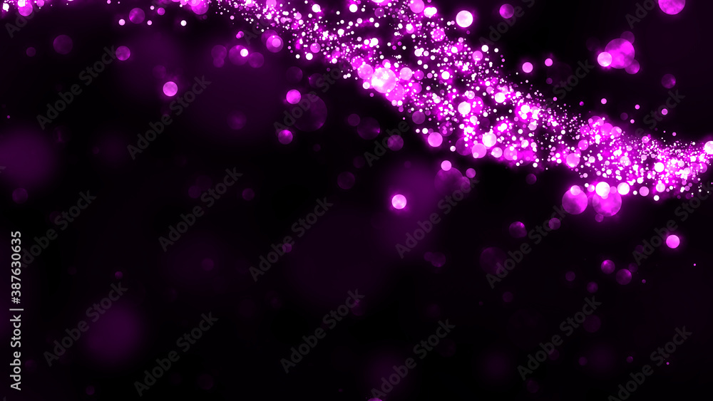 Purple and glitter wave. Wave in the upper right corner. Image with bokeh effect. Decorative abstract background and wallpaper. Purple and glitter wave. Wave in the upper right corner. Image with bokeh effect. Decorative abstract background and wallpaper.