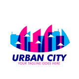 Abstract Colorfull Urban City Skyline Logo Design Concept