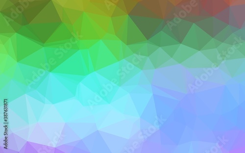 Light Multicolor  Rainbow vector blurry triangle template.