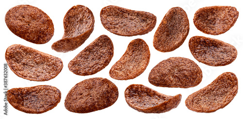 Bild auf Leinwand Chocolate corn flakes isolated on white background