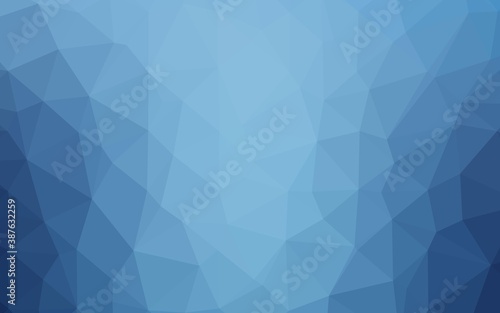 Light BLUE vector shining triangular template.