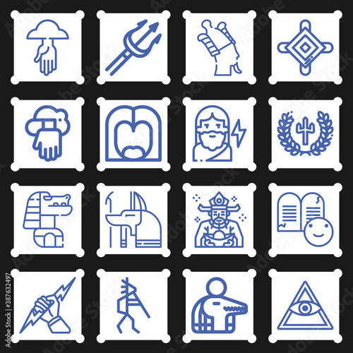 16 pack of moses  lineal web icons set