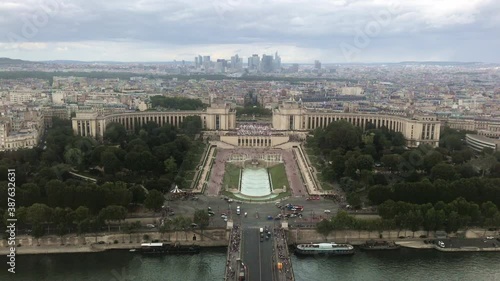 View of Trocadero in downtown Paris, France