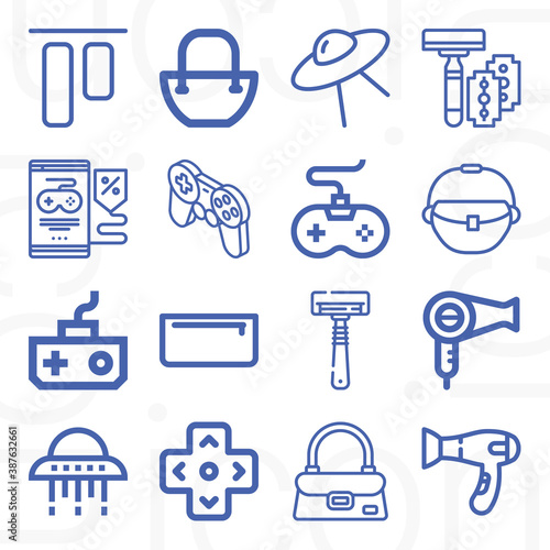 16 pack of strictly  lineal web icons set