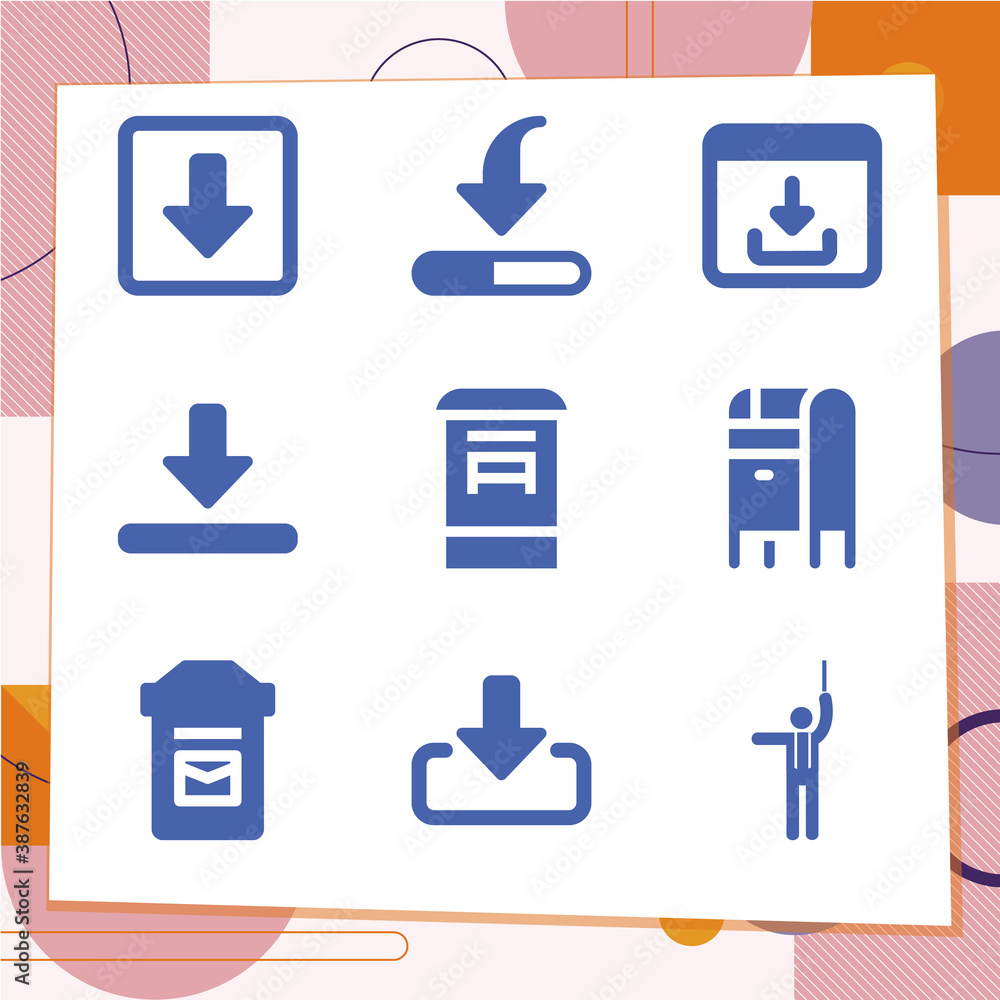 Simple set of 9 icons related to unilateral Simple set of 9 icons related to unilateral