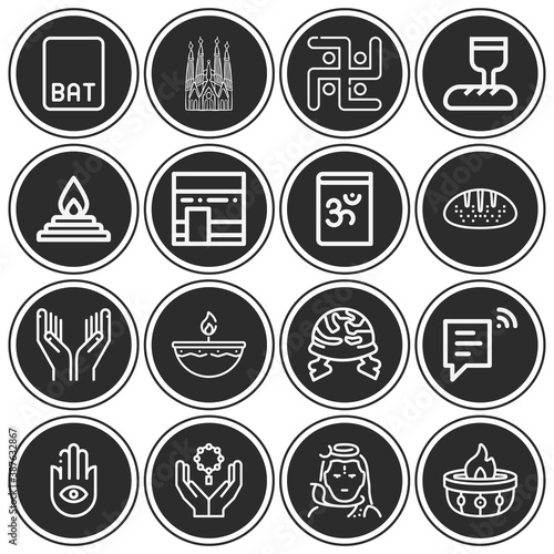 16 pack of communion  lineal web icons set