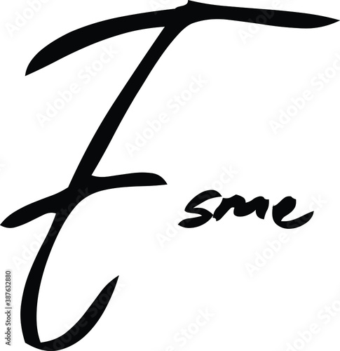 Esme-Female Name Modern Brush Calligraphy Cursive Text on White Background photo