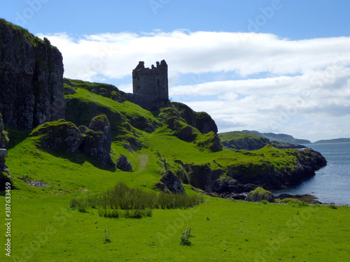 Gylen Castle on a sunny day on the Isle of Kerrera, Scotland photo
