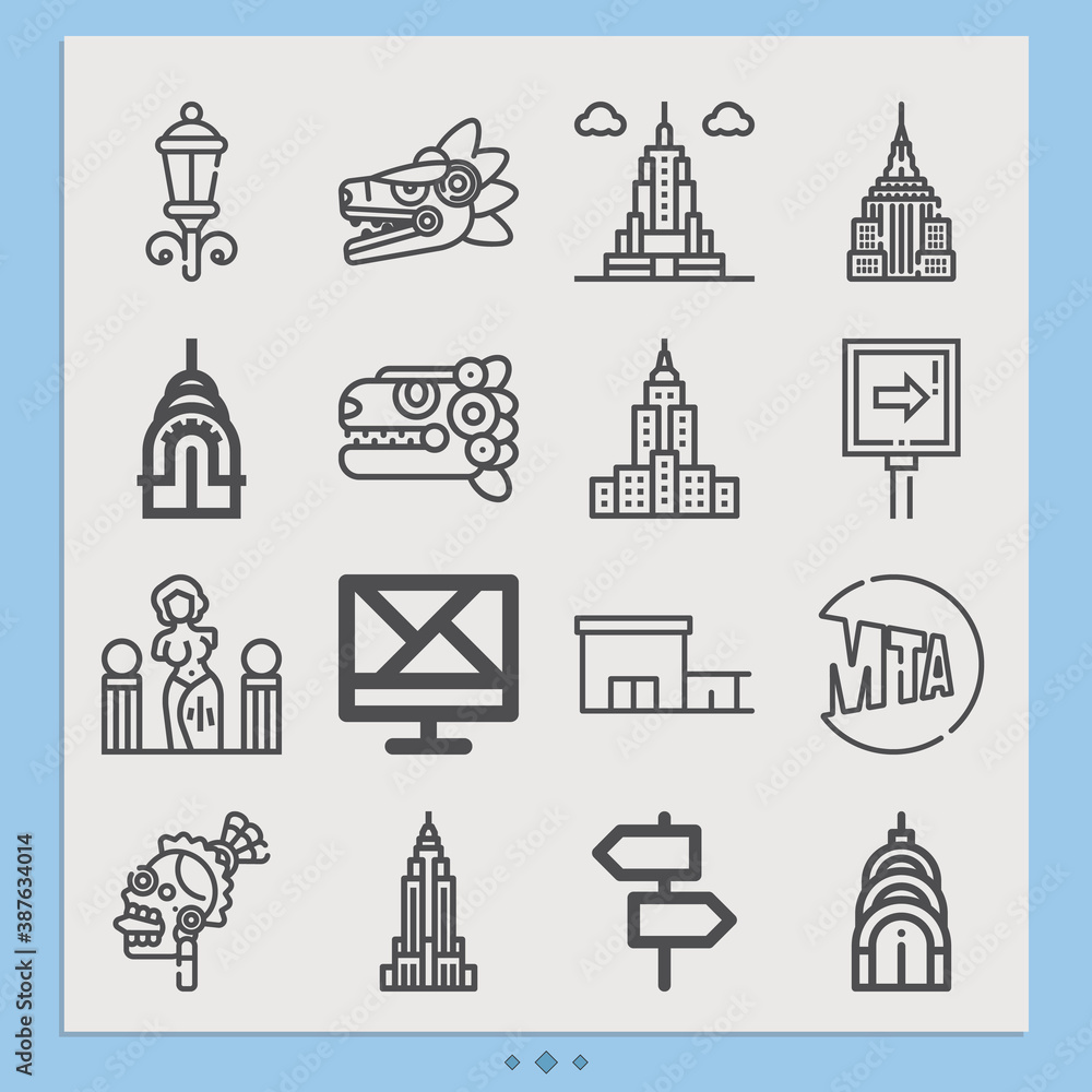 Simple set of york related lineal icons.