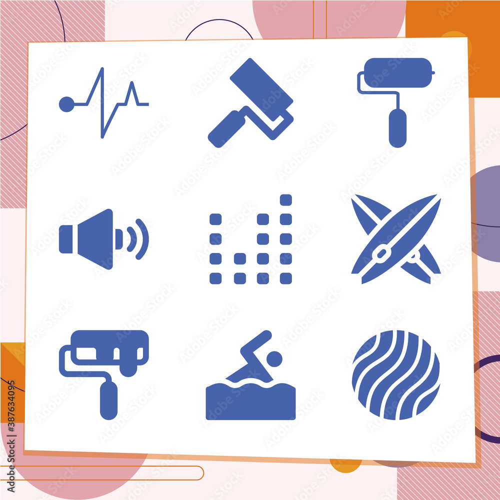 Simple set of 9 icons related to moving ridge Simple set of 9 icons related to moving ridge