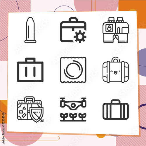 Simple set of 9 icons related to facilitated