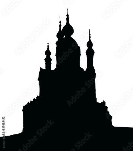 St. Andrew's Church in Kiev. Vector drawing