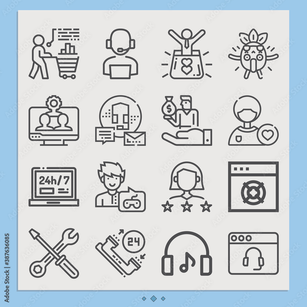 Simple set of complaints related lineal icons. Simple set of complaints related lineal icons.