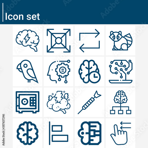 Simple set of intellect related lineal icons. photo