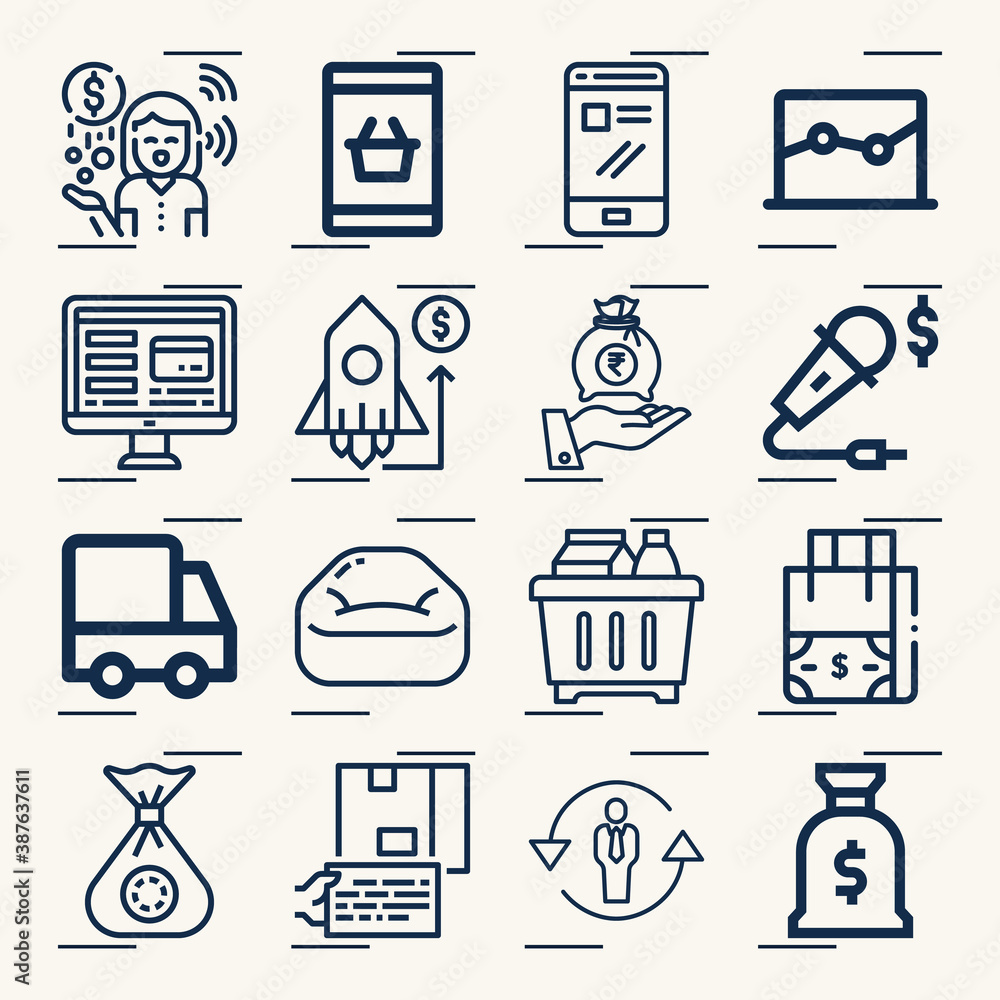 Fototapeta premium Simple set of subcommittee related lineal icons.