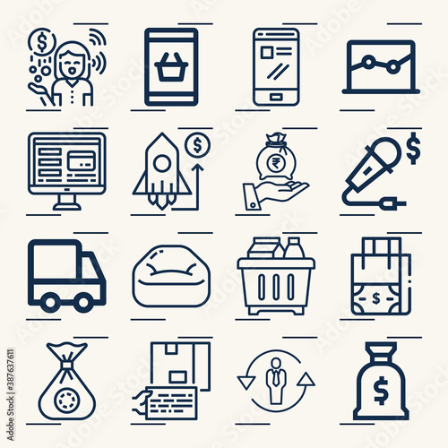 Simple set of subcommittee related lineal icons.