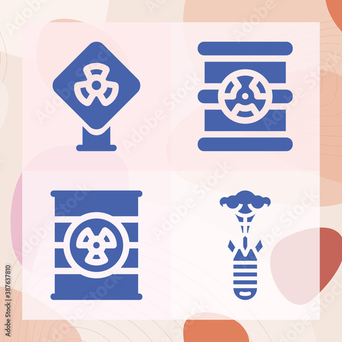 Simple set of disarmament related filled icons